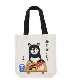Tote Bag Black Shiba Dog