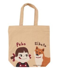 Beige Tote Bag Shiba Inu and Peko