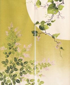 Hagi ni Tsuki Noren Japanese Curtain: Moonlit Elegance