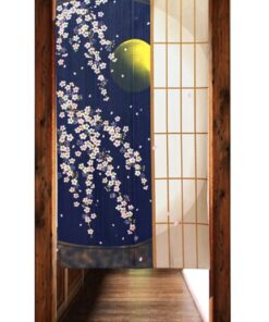Yellow Moon and Cherry Blossom Noren: Symbolic Elegance