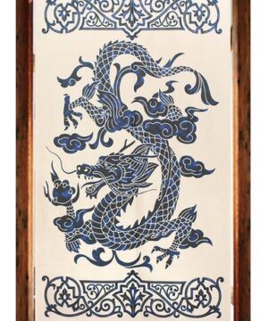 Noren Japanese Curtains: Blue Dragon Elegance