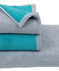 Japanese-Made Imabari Bath Towel in Gray/Turquoise