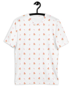 Men's t-shirt shiba inu santa hat with candycanes