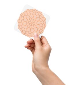 Square coaster with kiku - traditional chrysanthemum (peach)