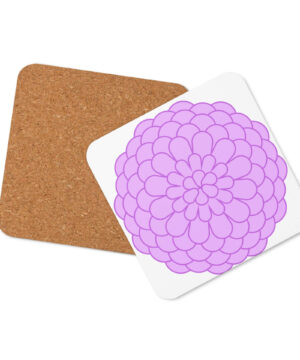 square coaster with kiku - traditional chrysanthemum (purple)