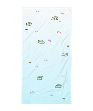 Tofu and fish Towel (Blue Fade)