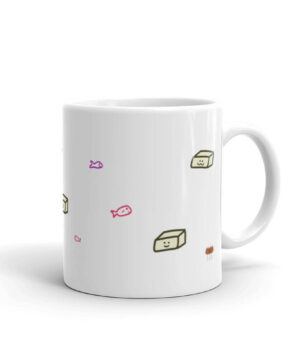 Tofu and Fish Mug (white)