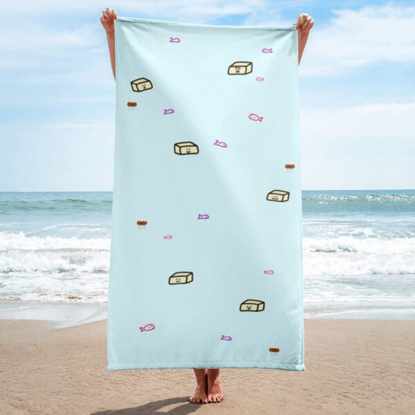 Tofu and fish Towel (solid blue)