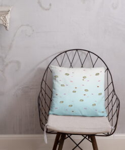 Tofu and fish Pillow (blue fade)