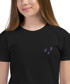 Youth Short Sleeve T-Shirt Embroidered eggplants