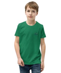 Youth Short Sleeve T-Shirt Embroidered shark biting carrot