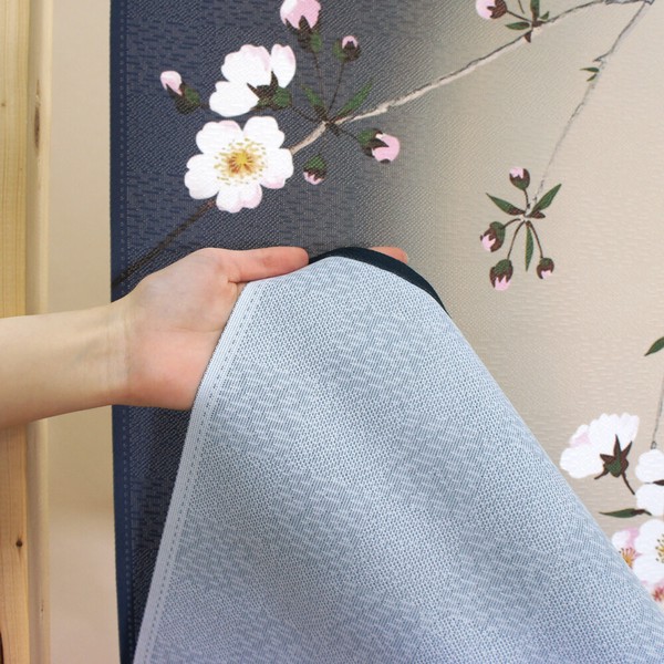 noren curtain cherry blossom on hand