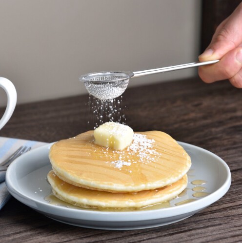 Shimomura Coffee Kohan Powder Spoon in use for pancake