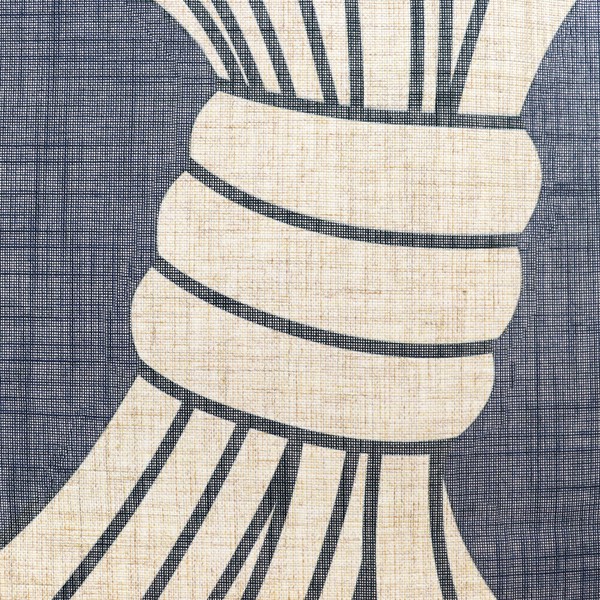 noren curtain hemp style navy blue close up