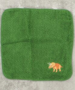 Japanese Hand Towel - Dark Green Towel Triceratops (Set of 2)