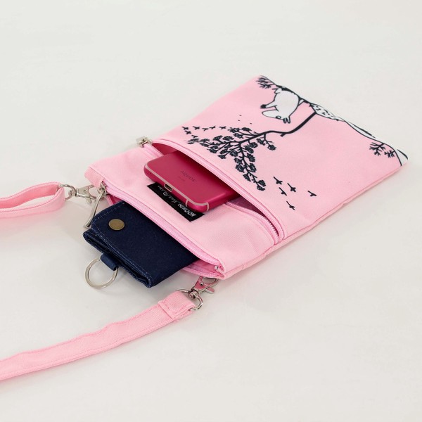 japanese shoulder bag pink moomin 16x21cm storage capacity