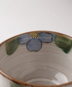 match tea bowl cherry blossom angle view