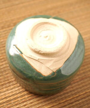 matcha tea bowl green bottom part