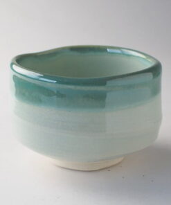 matcha tea bowl hitogama hiwa glass front view