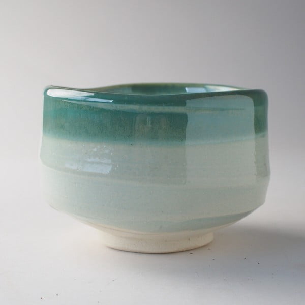 matcha tea bowl hitogama hiwa glass front view1