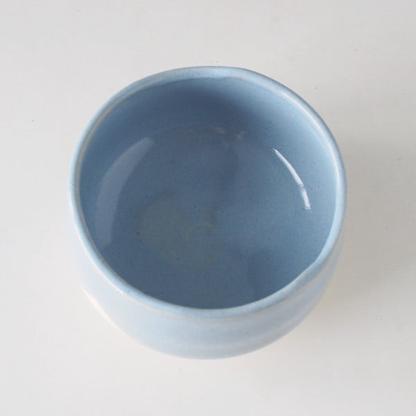 matcha tea bowl ocean blue top view