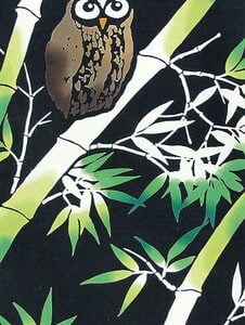tenugui hand towel bamboo owl 33x90cm