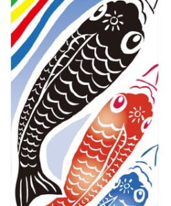 tenugui hand towel blue sky carp streamer 33x90cm