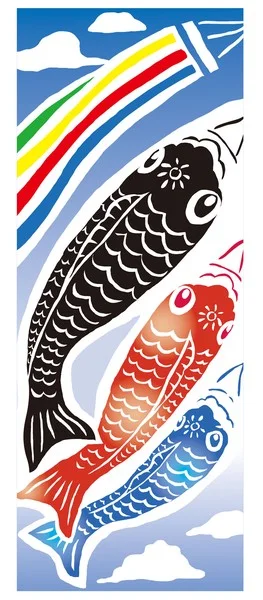 tenugui hand towel blue sky carp streamer 33x90cm
