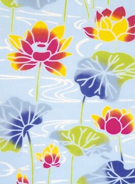 tenugui hand towel lotus pond 33x90cm
