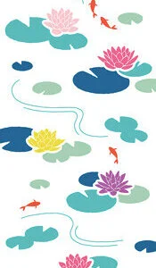 tenugui hand towel water lily 33x90cm