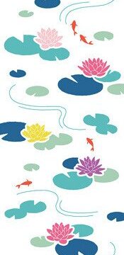 tenugui hand towel water lily 33x90cm
