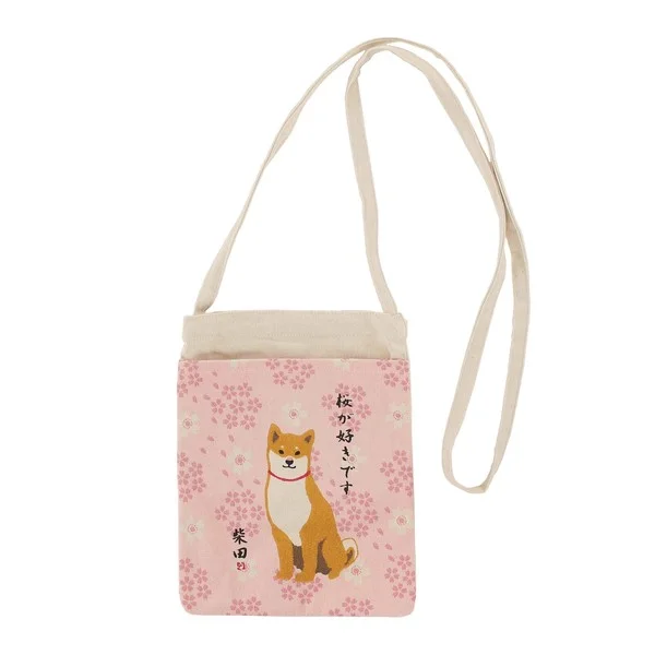 tote bag sakura shiba inu pink 24x17.5cm