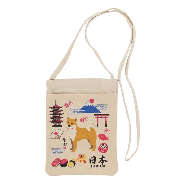 tote bag shiba inu dog with japan trademarks 24x17.5cm