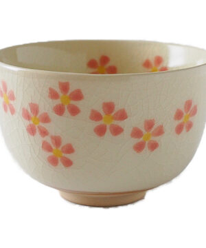 Mino ware Minoyaki Hana-chirashi White Maccha Bowl Front portrait