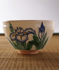 Mino ware Satsuki Shobu mini Matcha bowl blank side