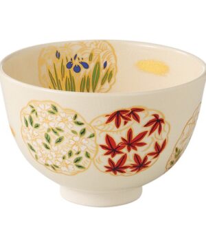 Seto ware Incheong Four Seasons Flowers and Flowers Matcha Bowl Flowers showen