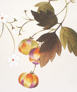 Japanese Noren Goodwill Fusenkazura Pattern Curtain - leaves design closeup