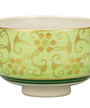 Kutani Ware Celadon Dreams Green Matcha Bowl Portrait