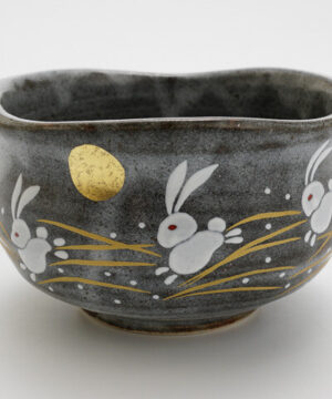 Kutani Ware Moon Rabbit Matcha Bowl Design Photo
