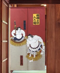Japanese Noren Yokozuna Entering Ring Red Color