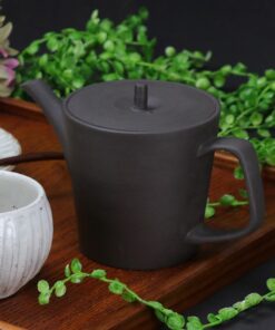 Tokoname ware Cafeteria Kurotsuchi Tea Pot - Handmade in Japan
