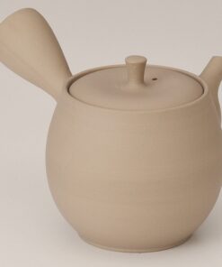 Tokoname ware 300ML Tall Beige Teapot -MIJ PORTRAIT WITH WHITE BACKGROUND