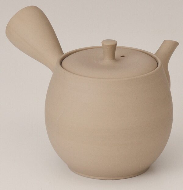 Tokoname ware 300ML Tall Beige Teapot -MIJ PORTRAIT WITH WHITE BACKGROUND