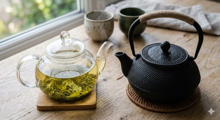 Glass vs Cast Iron Teapot: Which Is Better for Green Tea?