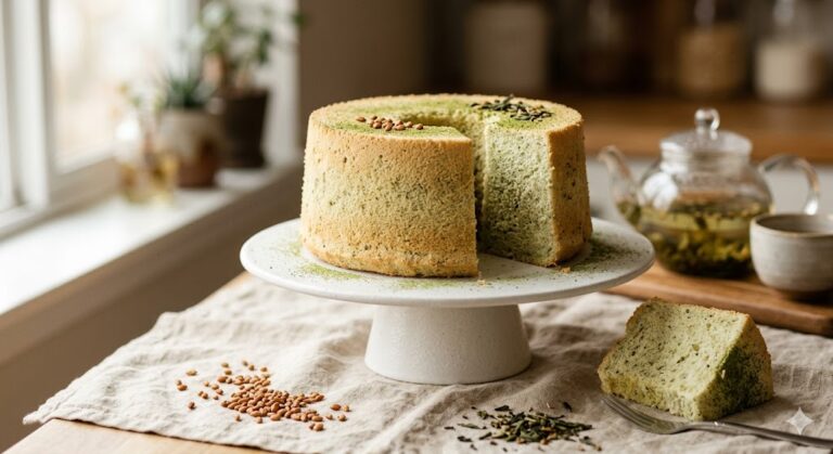 Genmaicha Chiffon Cake: Roasted Rice Tea Oil-Infused Japanese Sponge