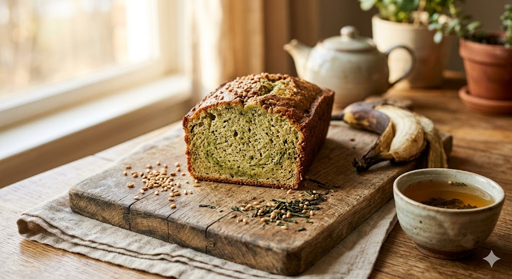 Genmaicha Banana Bread — Toasted Rice Tea Loaf with Overripe Banana